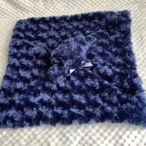 Blankets and Beyond Blue Plush Bear Lovey Security Blanket Stuffed Animal Toy